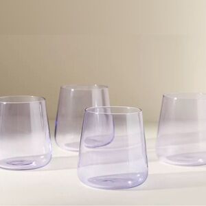Anthropologie NWT/NIB Set of 2 Morgan Stemless Wine Glasses in Lilac